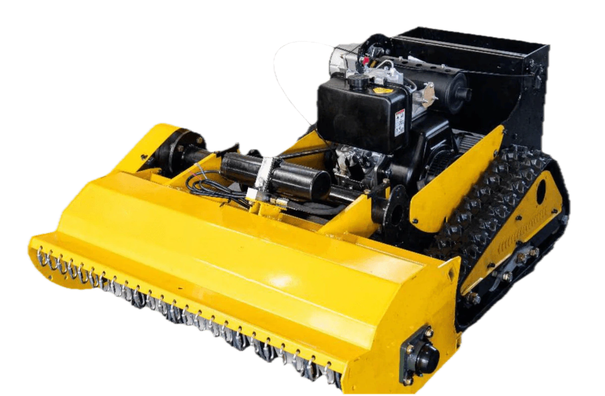 Yellow Remote 80 diesel mower shown as an isolated product view