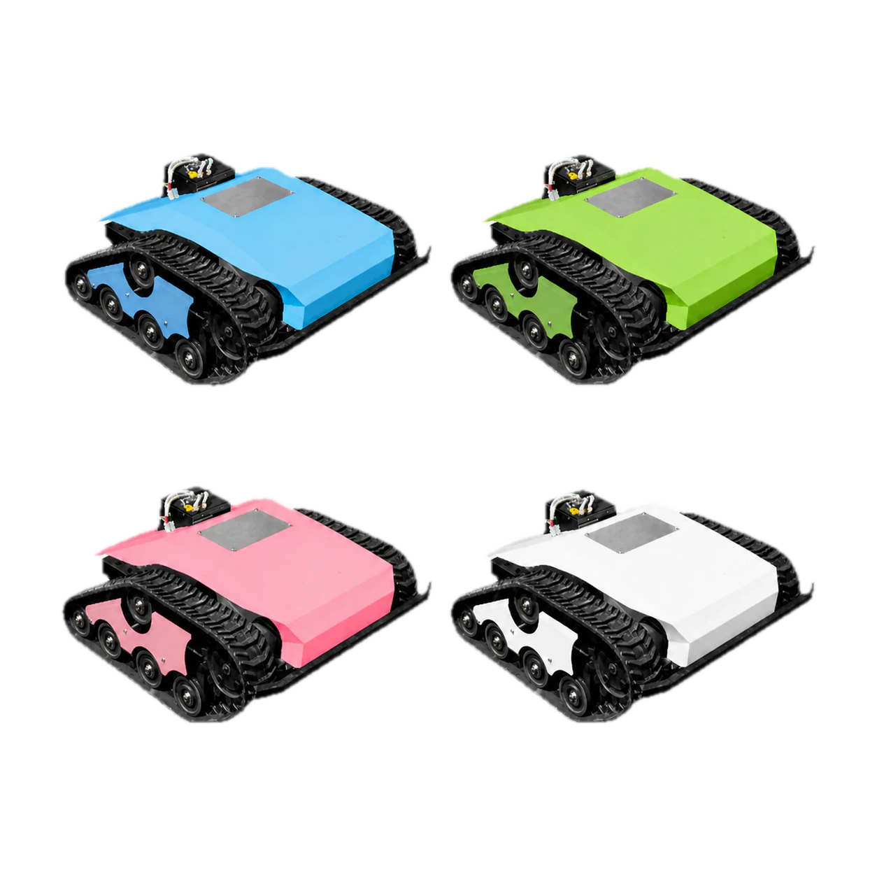 DY-550E Lithium-Electric Mower colour variants on a plain background